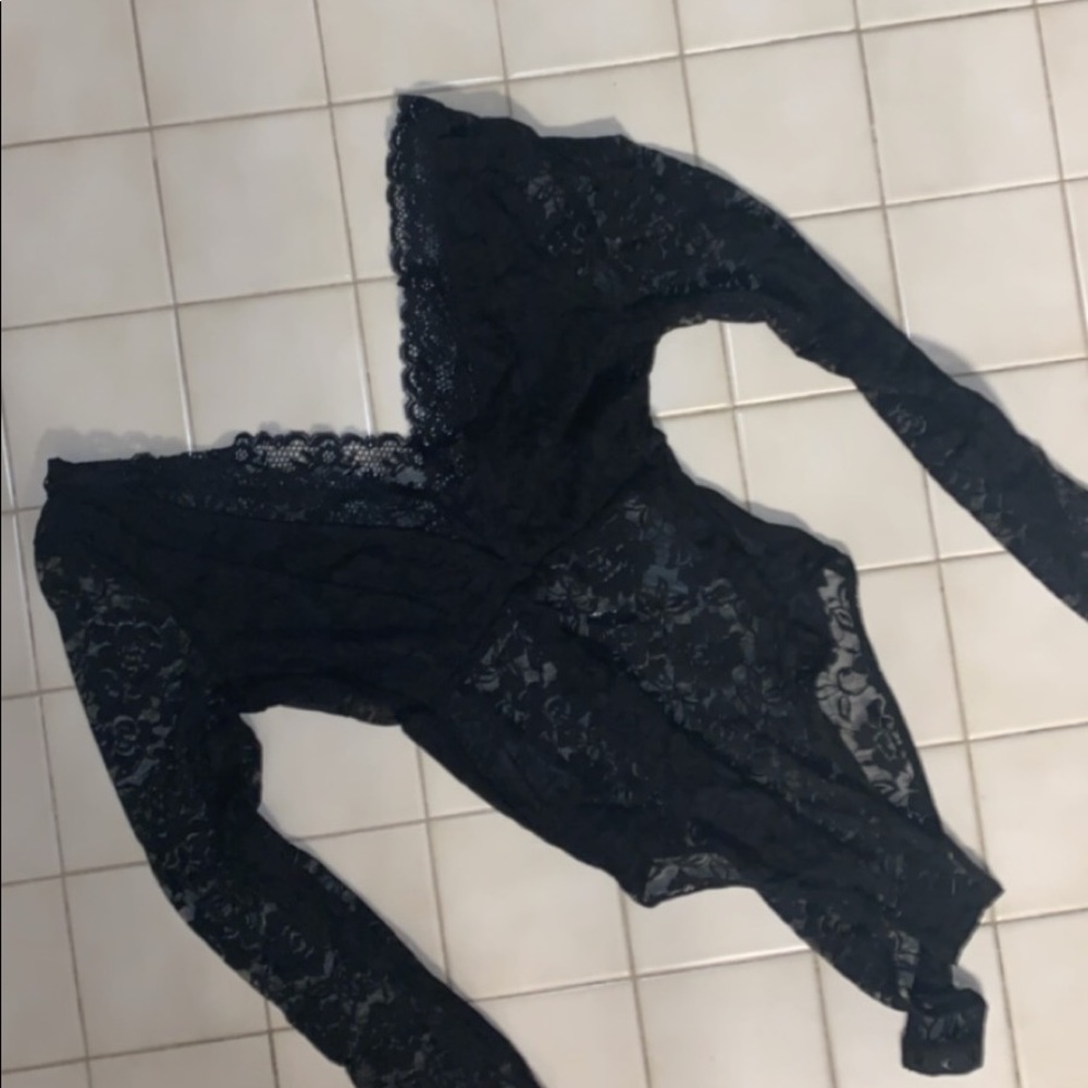 Black Lace Bodysuit - H&M